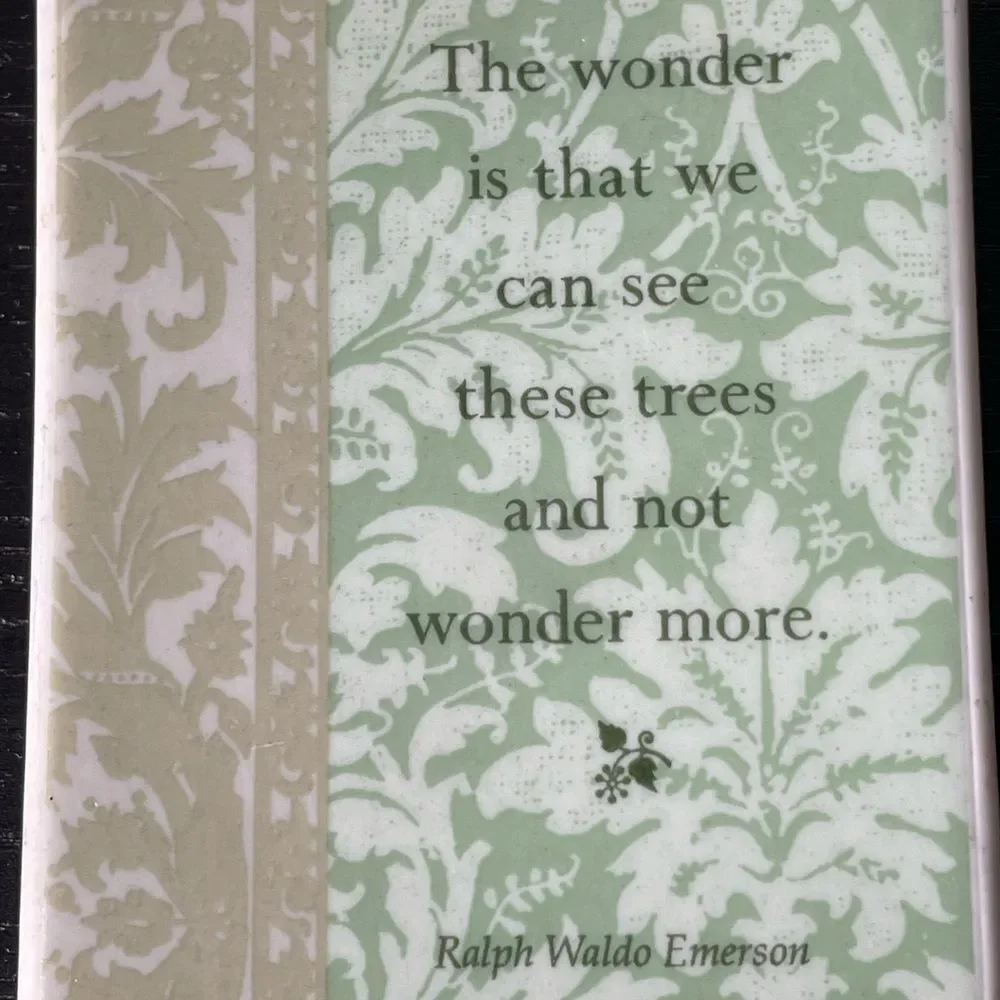 “Wonder,” a Poem by Ralph Waldo Emerson on Ceramic Christmas Ornament